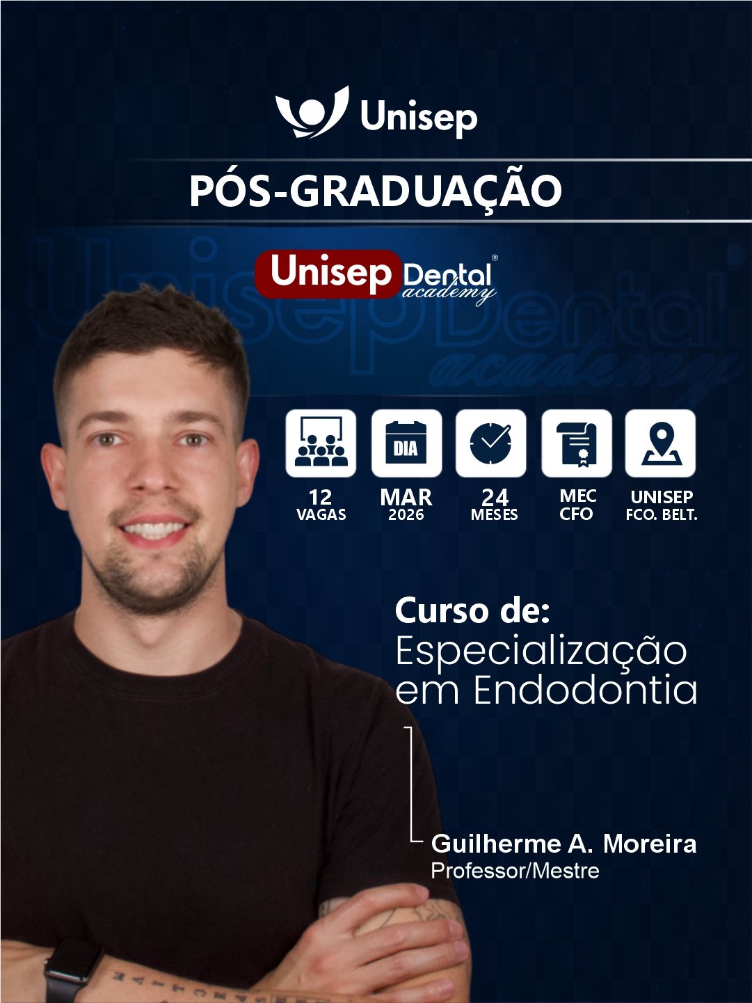 Especialização em endodontia da Unisep inicia dia 19 de março