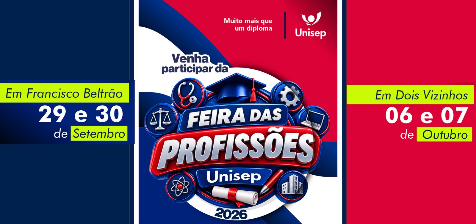 Feira das Profissões da Unisep apresenta possibilidades de carreira a estudantes do Ensino Médio
