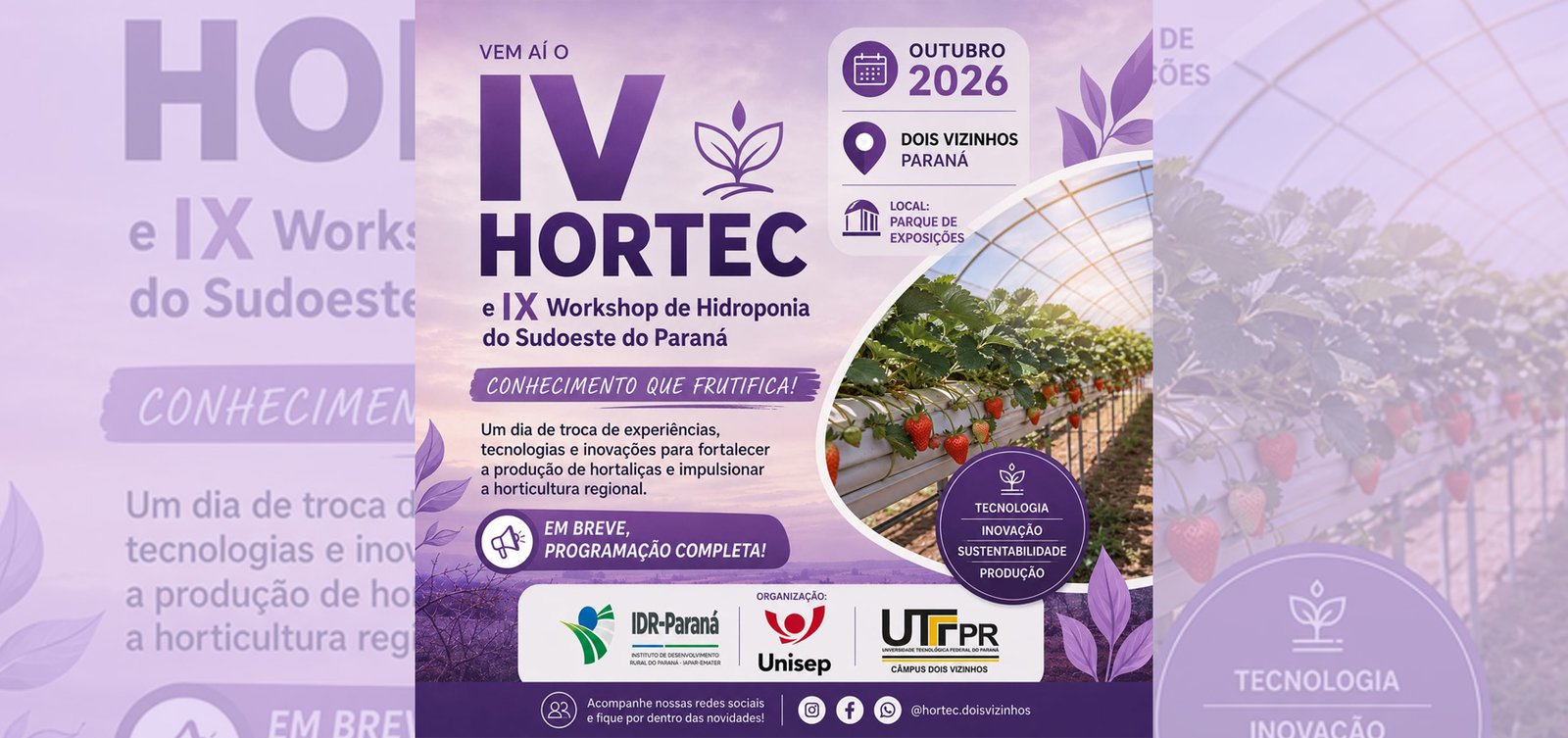 HORTEC 2026 promove conhecimento e inovação no campo
